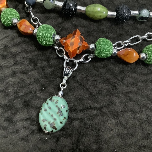 ART BY AMY LABBE Three Strand Necklace 14” long - Picture 7 of 10